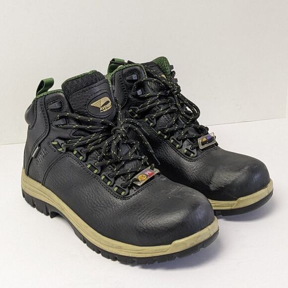 Avenger Breaker Safety Toe Work Boots, Black Leather, Men\'s 8 M main image 5